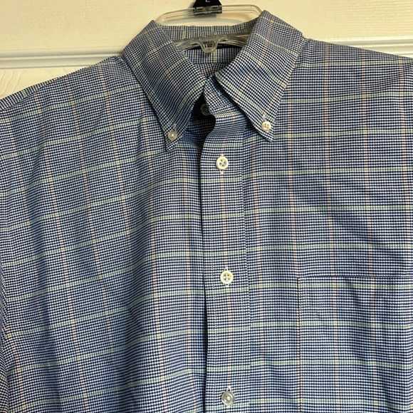 Lands’ End men’s blue non iron original oxford button down shirt size small - Picture 2 of 8